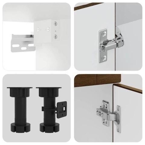 ZESTAW SZAFEK KUCHENNYCH PORTO 4-CZĘŚCIOWY DĄB BRĄZOWY