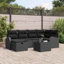 VidaXL Zestaw Sof na Ogród 7 pcs Czarny 234 x 124 x 85 cm Polirattan