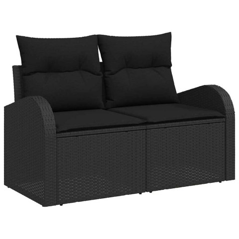 VidaXL Zestaw Sof na Ogród 7 pcs Czarny 234 x 124 x 85 cm Polirattan