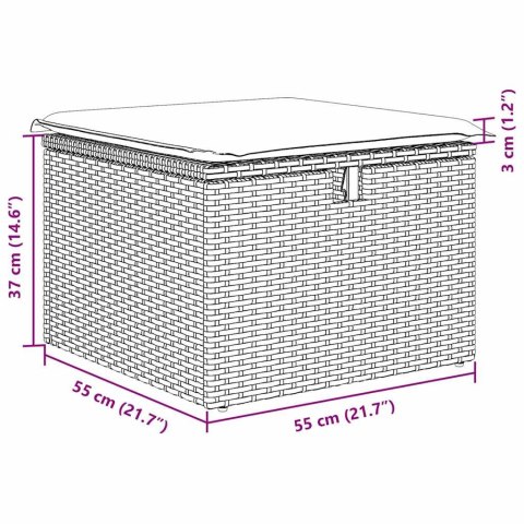 VidaXL Zestaw Sof na Ogród z poduszką 5 pcs Czarny Polirattan