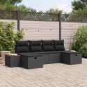 VidaXL Zestaw Sof na Ogród 6 pcs Czarny 55 x 62 x 69 cm Polirattan