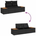 VidaXL Zestaw Sof na Ogród 6 pcs Czarny 55 x 62 x 69 cm Polirattan