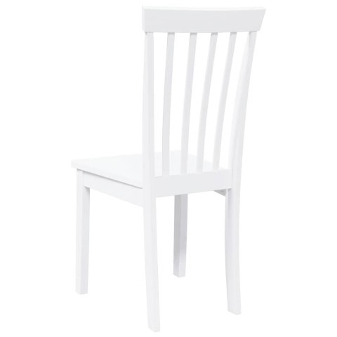 KRZESŁA DO JADALNI 2 SZT. BIAŁE LITE DREWNO GUMOWE