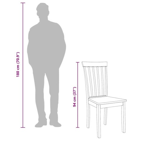 KRZESŁA DO JADALNI 2 SZT. BIAŁE LITE DREWNO GUMOWE