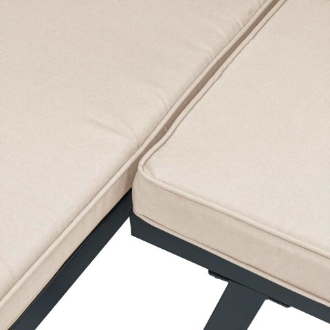 VidaXL Ławki ogrodowe z poduszkami, 2 szt., czarne, malowana stal