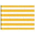 VidaXL Parawan balkonowy w żółte i białe paski 75x700 cm