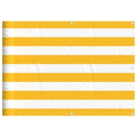 VidaXL Parawan balkonowy w żółte i białe paski 75x700 cm