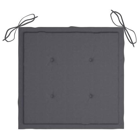 KRZESŁA OGRODOWE 8 SZT. Z ANTRACYTOWYMI PODUSZKAMI TEKOWE