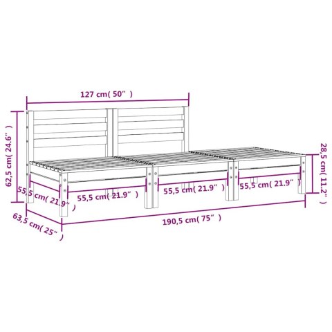 VidaXL Ogrodowa sofa 3-osobowa, lite drewno daglezjowe