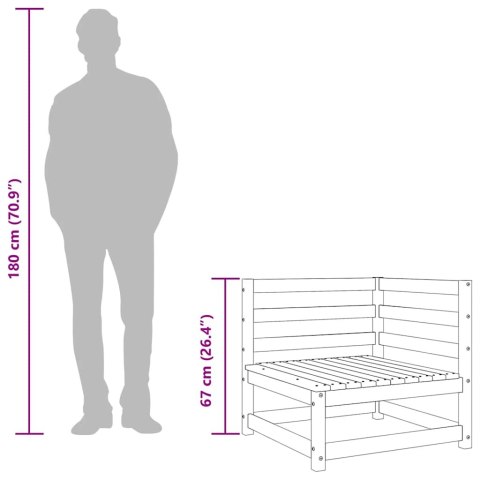 VidaXL Ogrodowa sofa narożna, 70x70x67 cm, lite drewno daglezjowe