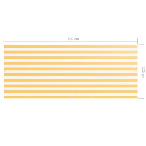 VidaXL Parawan balkonowy, biało-żółty, 120x300 cm, tkanina Oxford