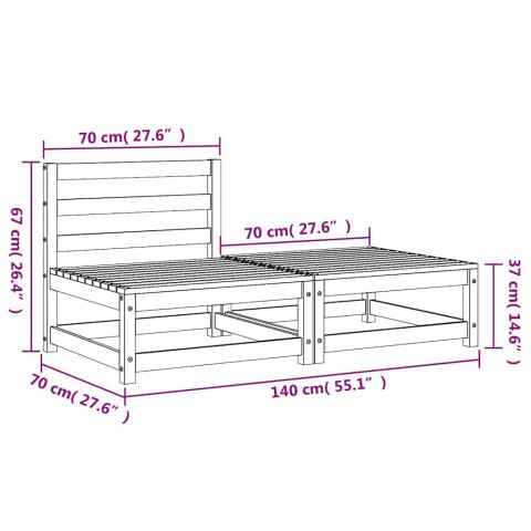 VidaXL Sofa ogrodowa bez podłokietników, z podnóżkiem, daglezjowa