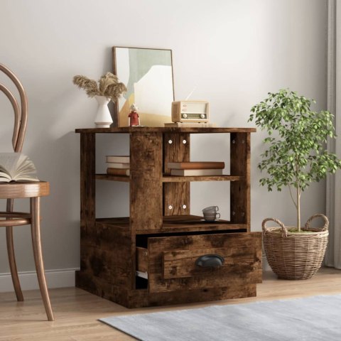 VidaXL Stolik boczny, przydymiony dąb, 50x50x60 cm