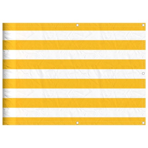 VidaXL Parawan balkonowy w żółte i białe paski 75x1000 cm