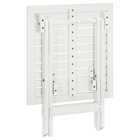 STOLIK BISTRO BIAŁY 46X46X47CM LITE DREWNO AKACJOWE