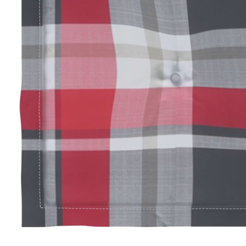 KRZESŁA OGRODOWE 4 SZT. Z PODUSZKAMI W CZERWONĄ KRATĘ TEKOWE