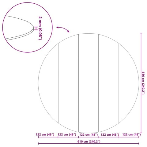 VidaXL Podkładka pod Basen Czarny Ø 610 cm Geowłóknina poliestrowa