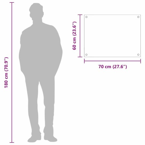 VidaXL Przód kuchenny Jasnoszary 70 x 60 cm szkło hartowane