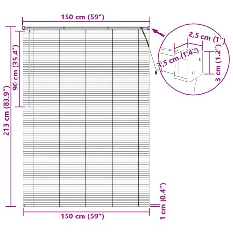ŻALUZJA WENECKA CIEMNOBRĄZOWY ZE WZOREM 213X150CM PVC