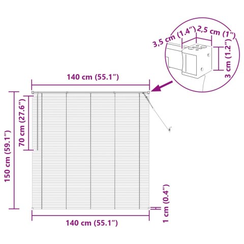 ŻALUZJA WENECKA Z REGULACJĄ CZARNY 150X140CM PVC