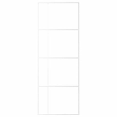 VidaXL Drzwi przesuwne, matowe szkło ESG i aluminium, 76x205 cm, białe