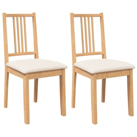 KRZESŁA DO JADALNI Z PODUSZKAMI 2 SZT. DREWNO LITE GUMA