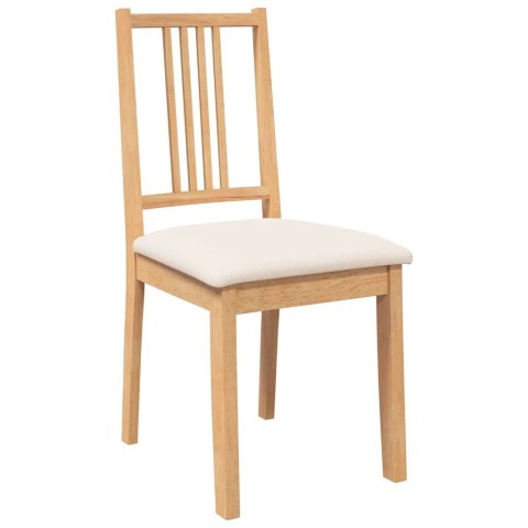 KRZESŁA DO JADALNI Z PODUSZKAMI 2 SZT. DREWNO LITE GUMA