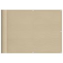 VidaXL Parawan balkonowy, beżowy, 75x1000 cm, 100% poliester Oxford