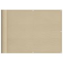 VidaXL Parawan balkonowy, beżowy, 75x800 cm, 100% poliester Oxford