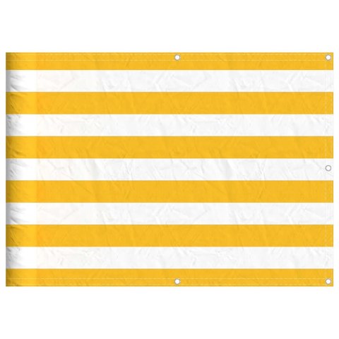 VidaXL Parawan balkonowy w żółte i białe paski 75x800 cm