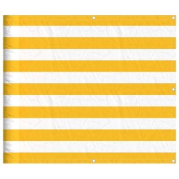VidaXL Parawan balkonowy w żółte i białe paski 90x800 cm