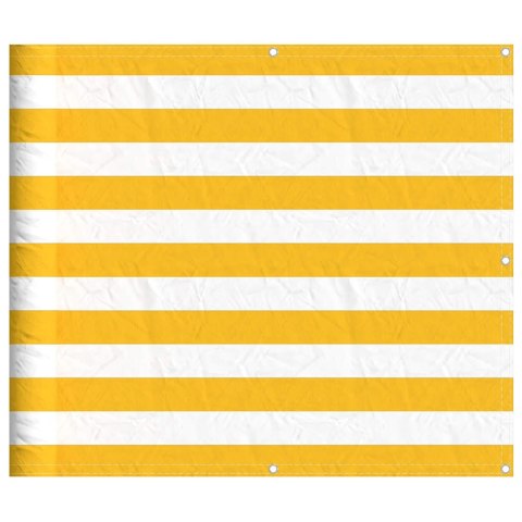 VidaXL Parawan balkonowy w żółte i białe paski 90x800 cm