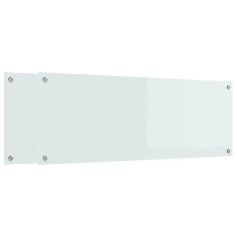 VidaXL Przód kuchenny 2 pcs Biały 110 x 40 cm szkło hartowane
