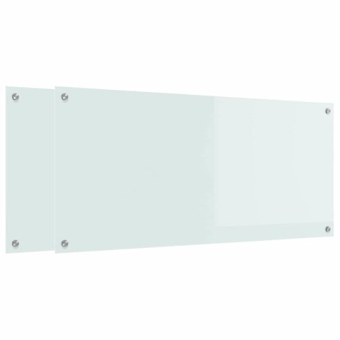 VidaXL Przód kuchenny 2 pcs Biały 110 x 50 cm szkło hartowane