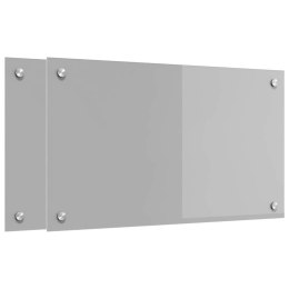 VidaXL Przód kuchenny 2 pcs Jasnoszary 70 x 40 cm szkło hartowane