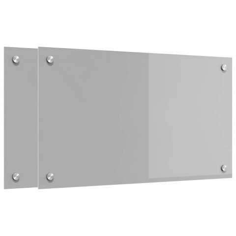 VidaXL Przód kuchenny 2 pcs Jasnoszary 70 x 40 cm szkło hartowane