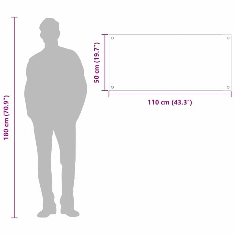 VidaXL Przód kuchenny Biały 110 x 50 cm szkło hartowane