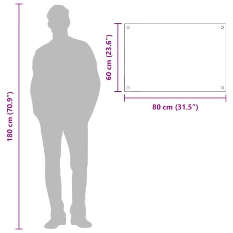 VidaXL Przód kuchenny Jasnoszary 80 x 60 cm szkło hartowane