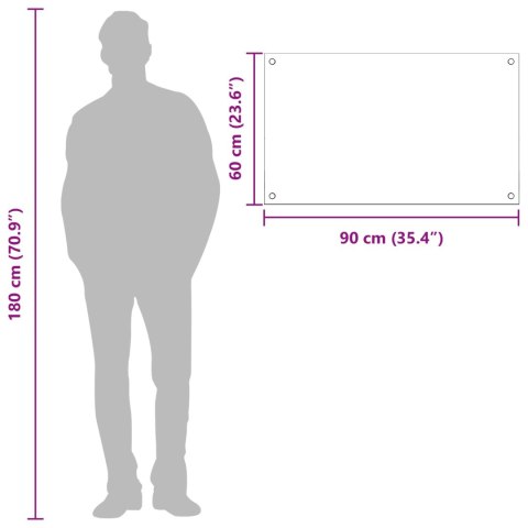 VidaXL Przód kuchenny Jasnoszary 90 x 60 cm szkło hartowane