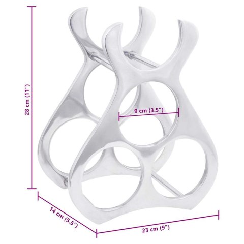 VidaXL Regał na wino Srebrny 23 x 14 x 28 cm Aluminium