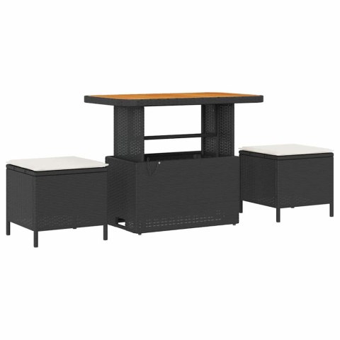 VidaXL Zestaw Sof na Ogród 17 pcs Czarny i kremowy polirattan