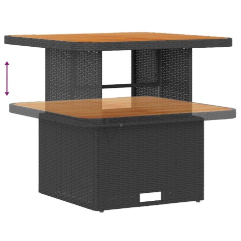 VidaXL Zestaw Sof na Ogród z poduszką 9 pcs Czarny Rattan poli