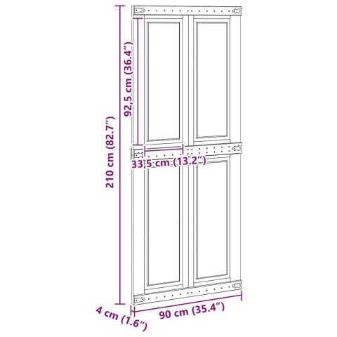 VidaXL Drzwi Corona Biały 90 x 210 cm Materiał drewnopochodny