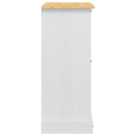 KOMODA Z 4 SZUFLADAMI CORONA 92X48X114 CM BIAŁA LITE DREWNO SOSNA SZAFKA BOX