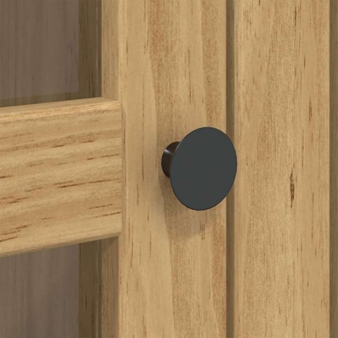 SZAFKA Z SZKLNYMI DRZWICZKAMI BODO MIODOWY BRĄZ