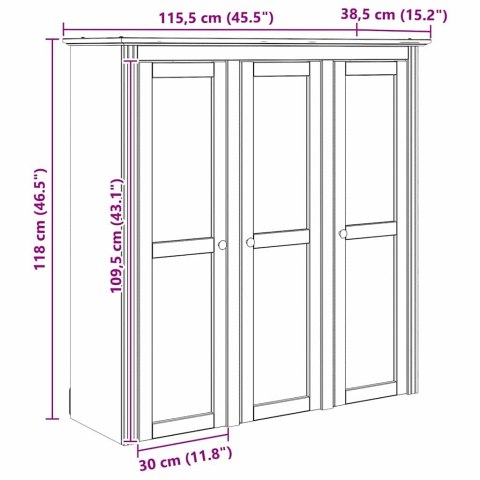 SZAFKA Z SZKLNYMI DRZWICZKAMI BODO MIODOWY BRĄZ