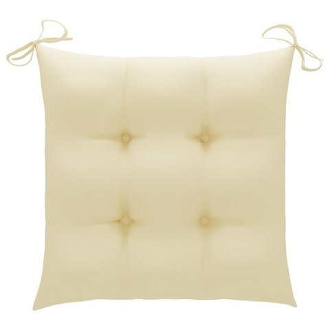 KRZESŁA OGRODOWE Z PODUSZKAMI 4 SZT. LITE DREWNO AKACJOWE