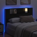 SZAFKA Z WEZGŁOWIEM Z LED CZARNY DĄB 140X 16,5X 103,5CM