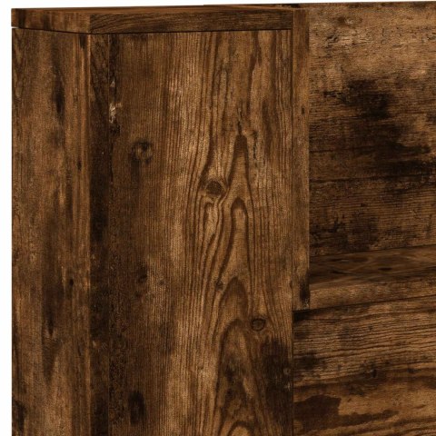 SZAFKA Z WEZGŁOWIEM Z LED DĄB WĘDZONY 140X 16,5X 103,5CM