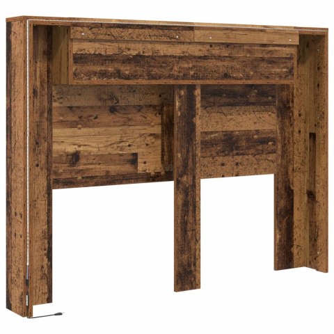 SZAFKA Z WEZGŁOWIEM Z LED STARE DREWNO 140X 16,5X 103,5CM